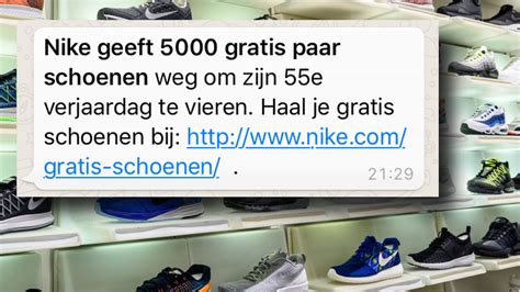 Let op! Bericht over gratis Nike schoenen is nep